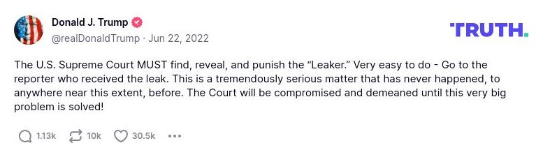 Post image from Donald Trump