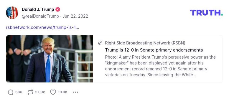 Post image from Donald Trump