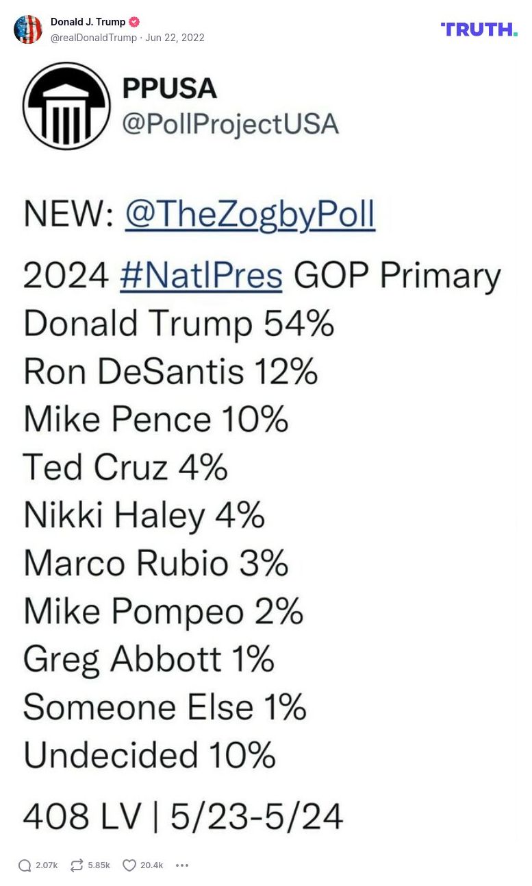 Post image from Donald Trump