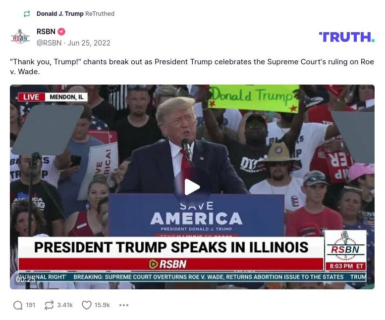 Post image from Donald Trump