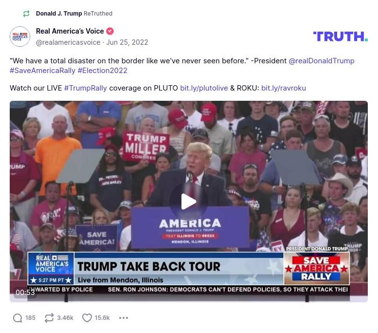 Post image from Donald Trump