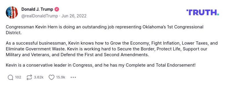 Post preview from Donald Trump