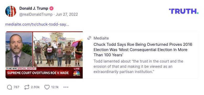 Post image from Donald Trump