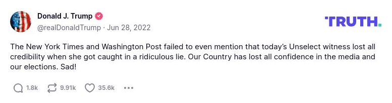 Post image from Donald Trump