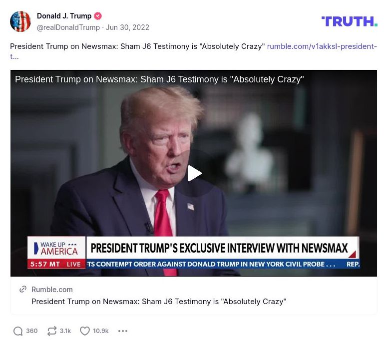 Post image from Donald Trump