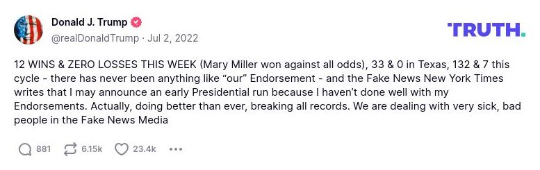 Post image from Donald Trump