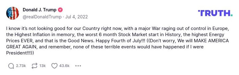 Post preview from Donald Trump