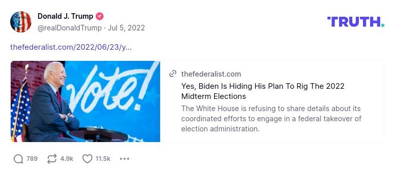 Post image from Donald Trump