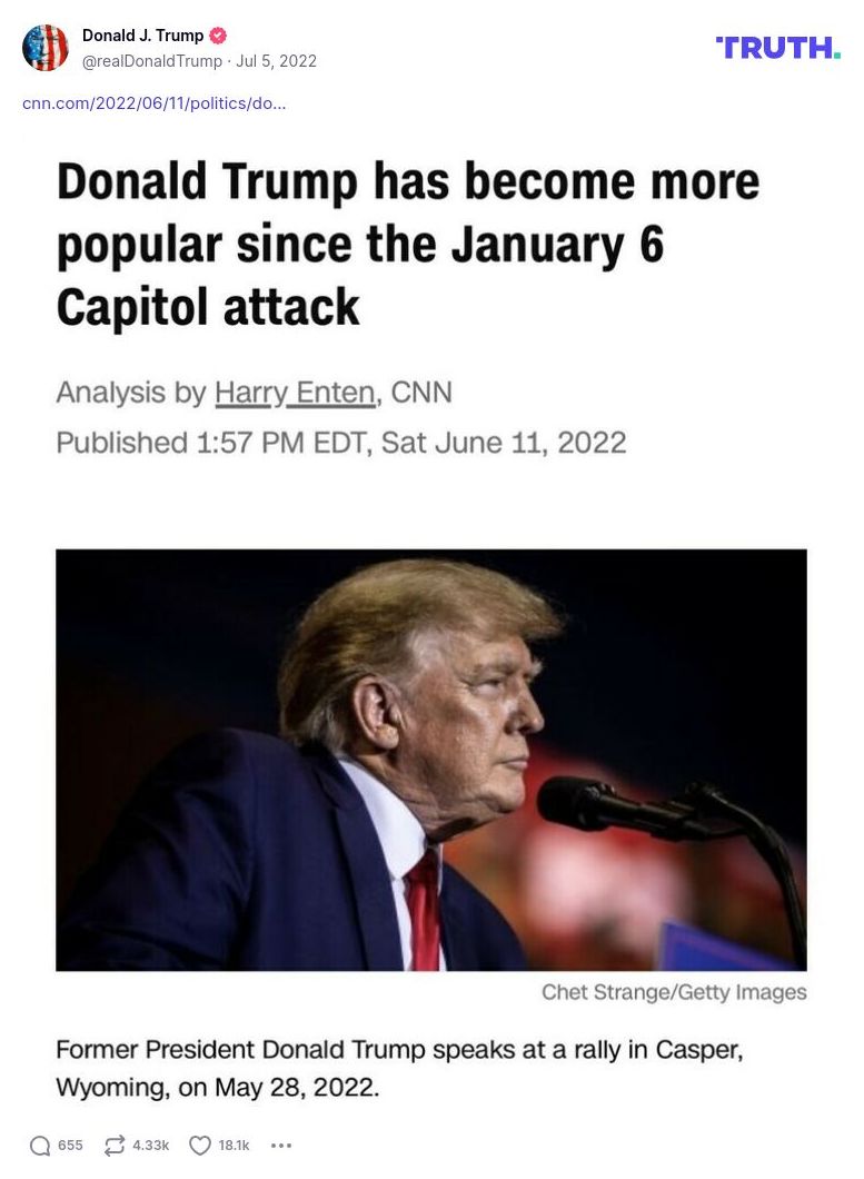 Post preview from Donald Trump