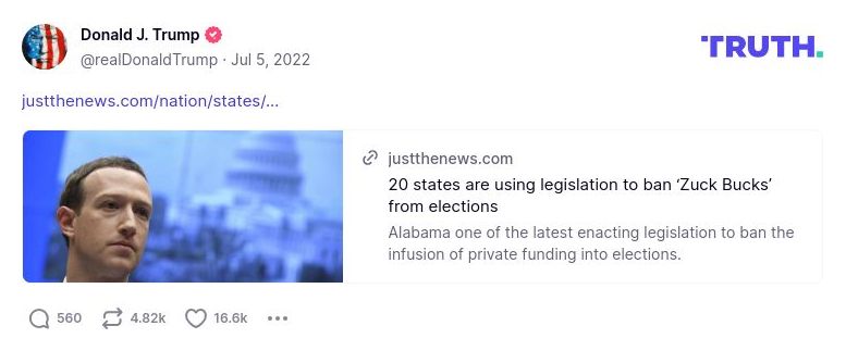 Post image from Donald Trump