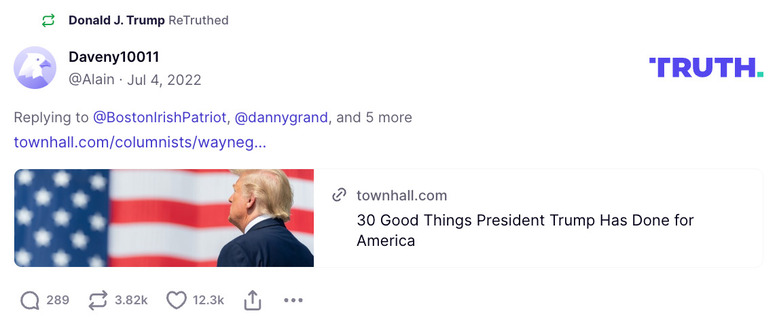 Post image from Donald Trump