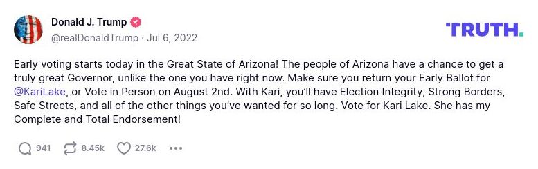 Post image from Donald Trump