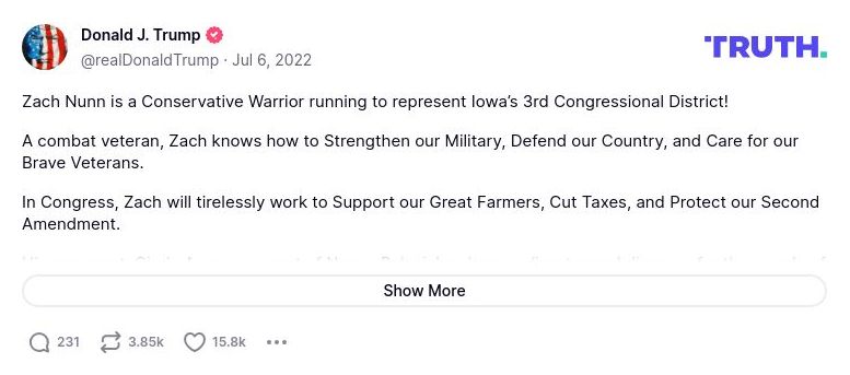 Post image from Donald Trump