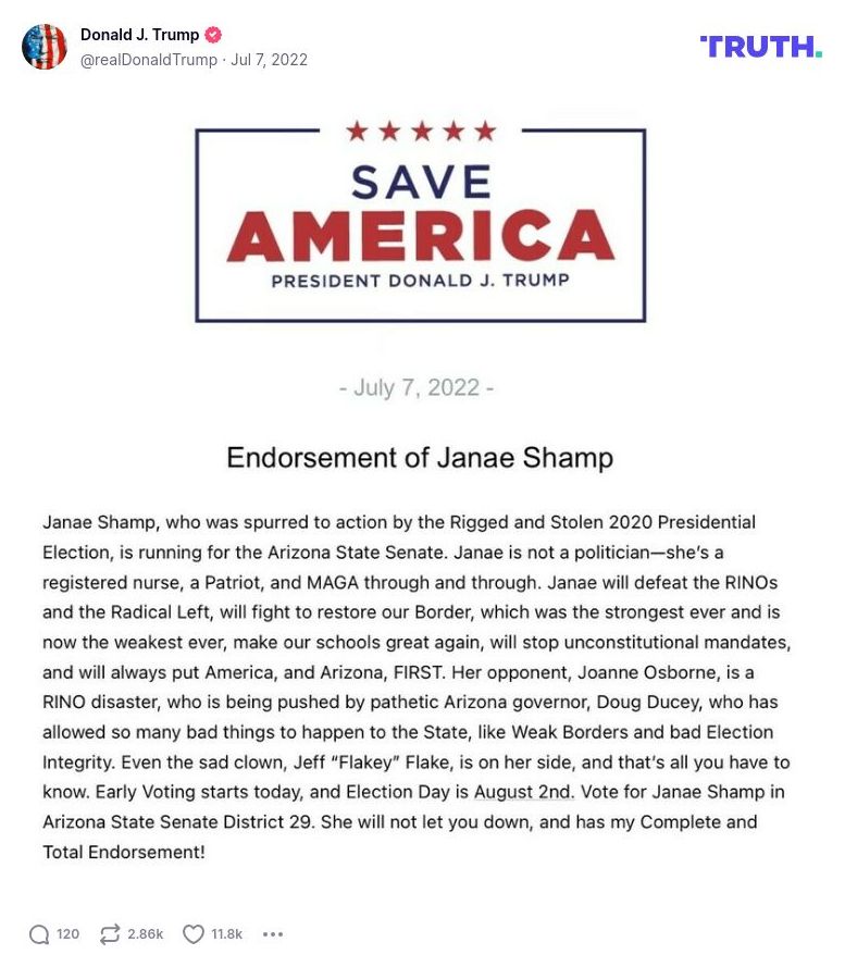 Post image from Donald Trump