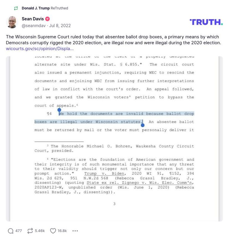 Post image from Donald Trump