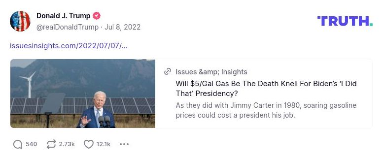 Post image from Donald Trump