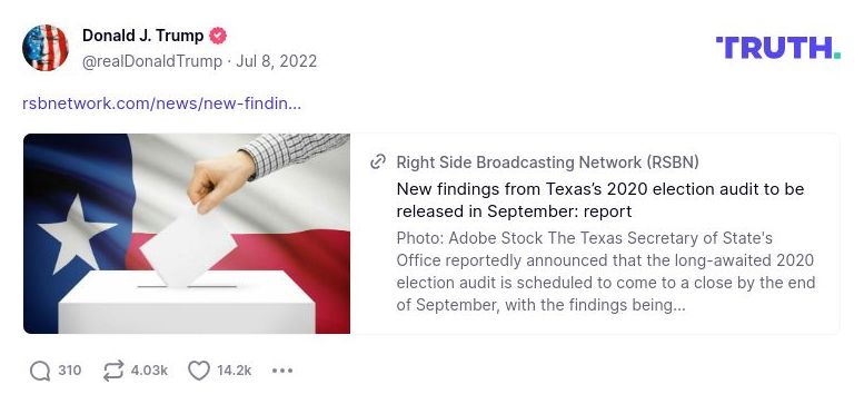 Post image from Donald Trump