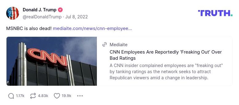 Post preview from Donald Trump