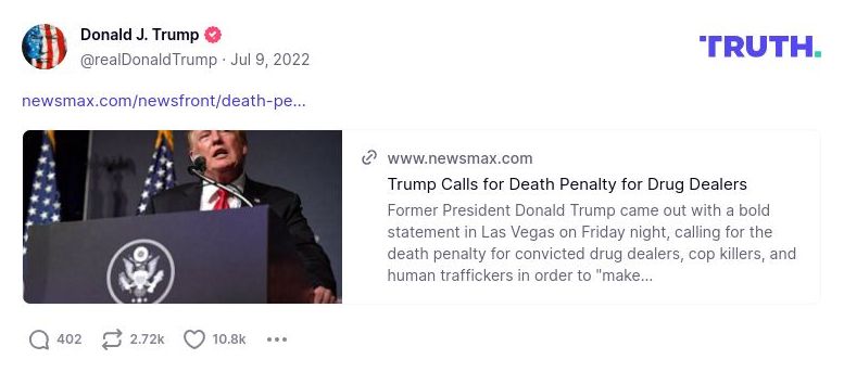 Post image from Donald Trump