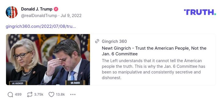 Post image from Donald Trump