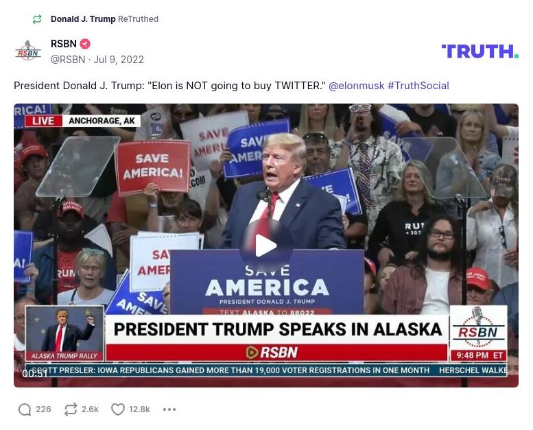 Post image from Donald Trump