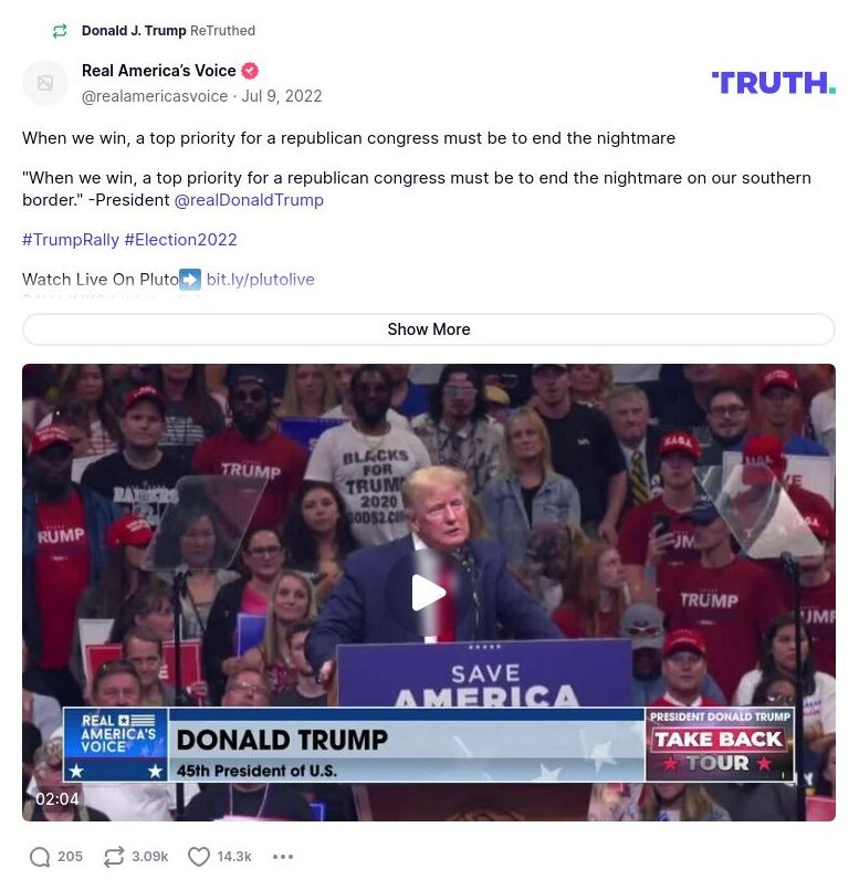 Post image from Donald Trump