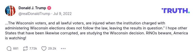 Post image from Donald Trump