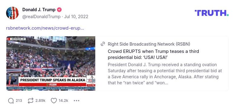 Post image from Donald Trump