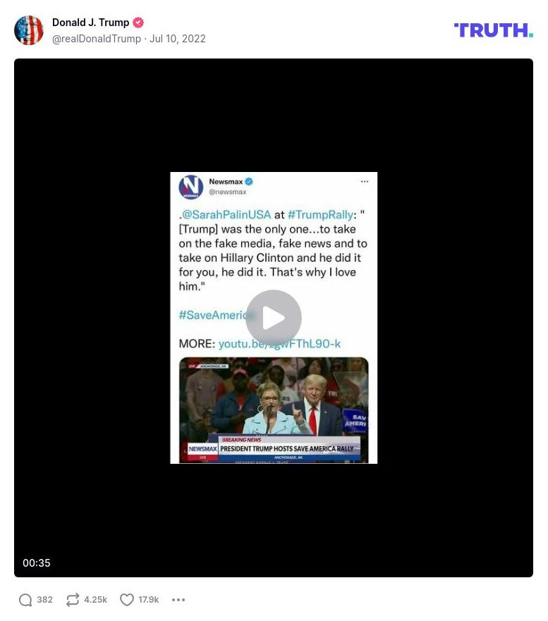 Post image from Donald Trump