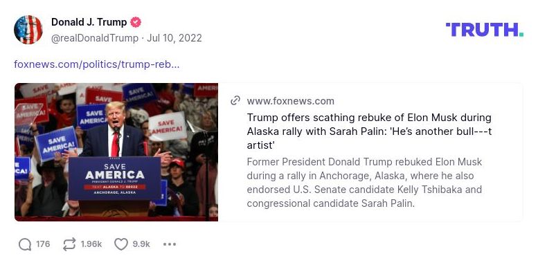 Post preview from Donald Trump