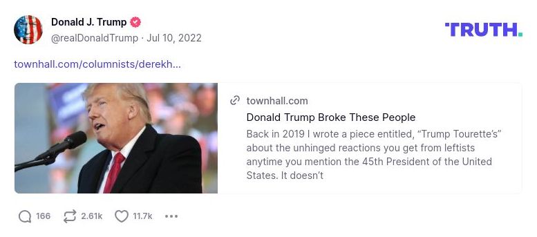 Post image from Donald Trump