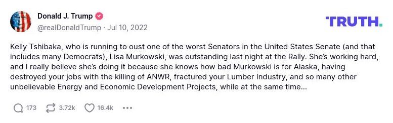 Post image from Donald Trump