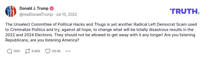 Post image from Donald Trump