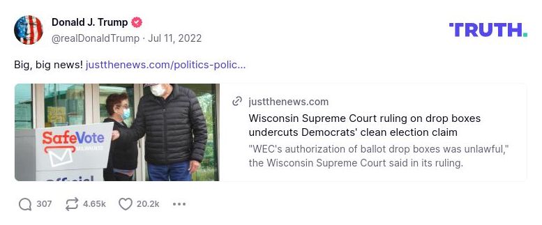 Post image from Donald Trump