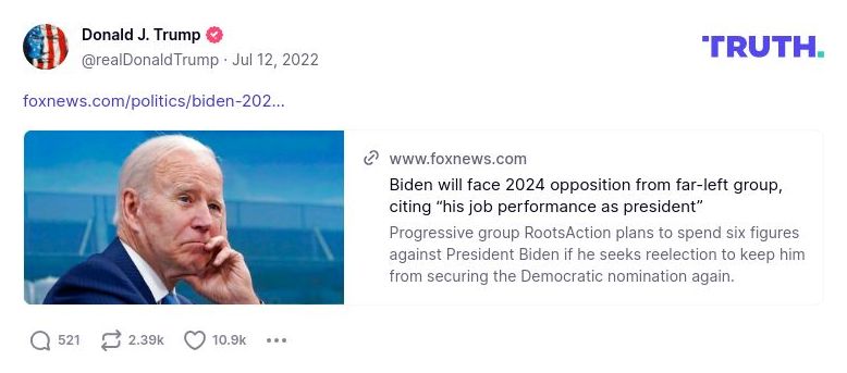 Post image from Donald Trump