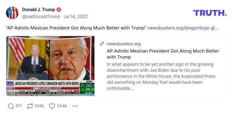 Post image from Donald Trump