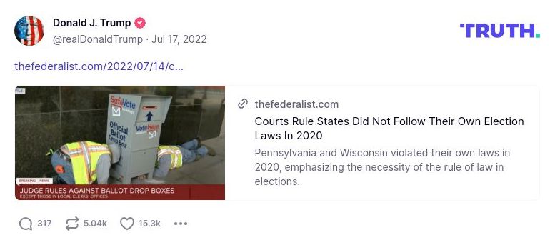 Post image from Donald Trump