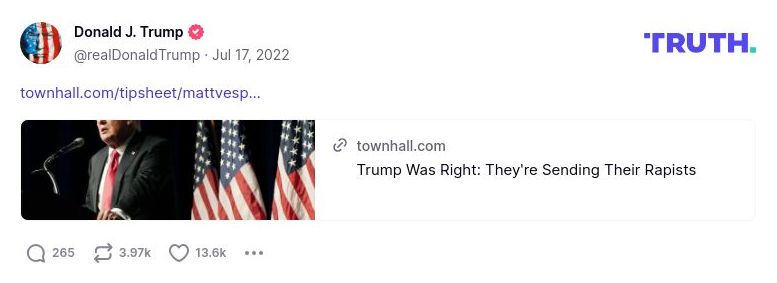 Post image from Donald Trump