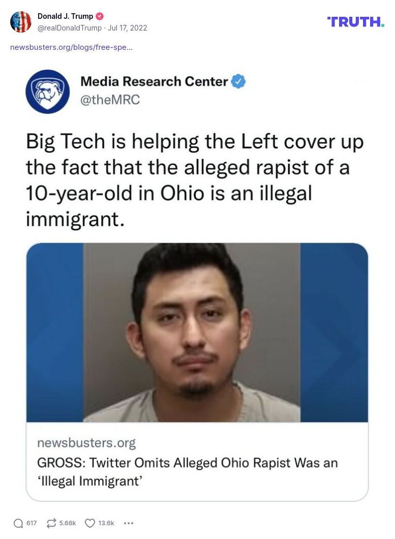 Post image from Donald Trump