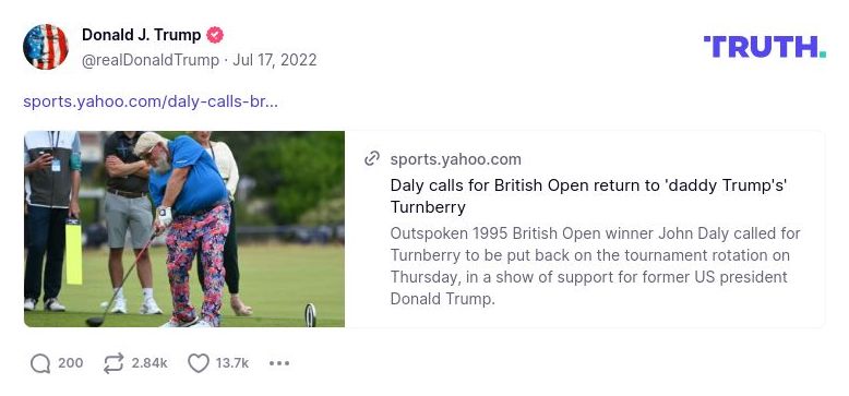 Post image from Donald Trump