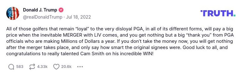 Post image from Donald Trump