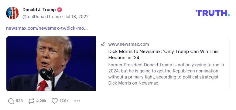 Post image from Donald Trump