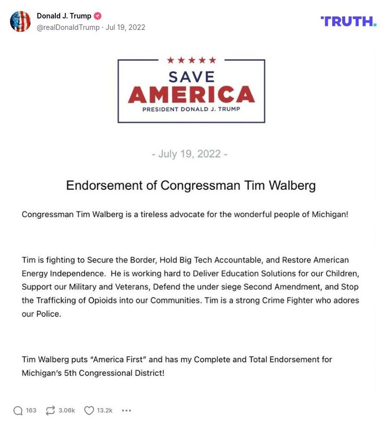 Post image from Donald Trump