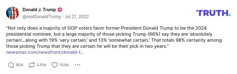 Post image from Donald Trump