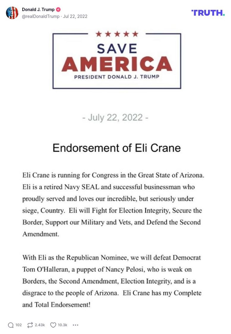 Post image from Donald Trump