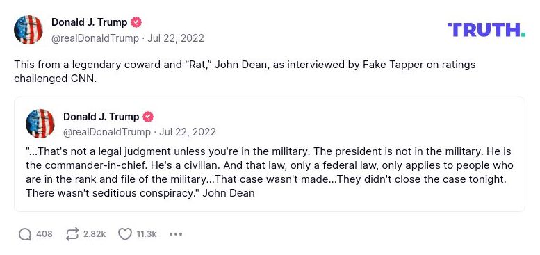 Post preview from Donald Trump