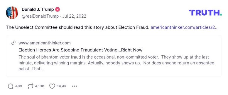 Post image from Donald Trump