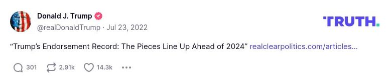 Post image from Donald Trump