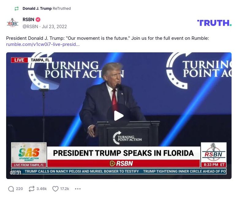 Post image from Donald Trump