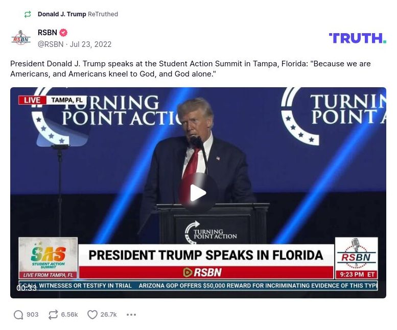 Post image from Donald Trump